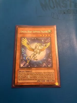 YUGIOH Secret Rare Crystal Beast Sapphire Pegasus CT04-EN002 • £4.90