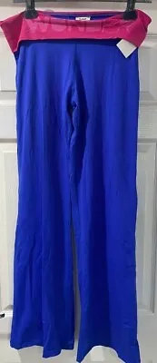 Zumba Fitness Pants Gym Trousers Stretch Long Leg Blue Pink Size 10-12 Medium • £7.50