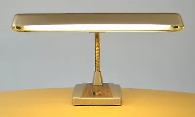 Vintage Mid-Century Modern Adjustable Gooseneck Desk Lamp (Gold) • $15.99