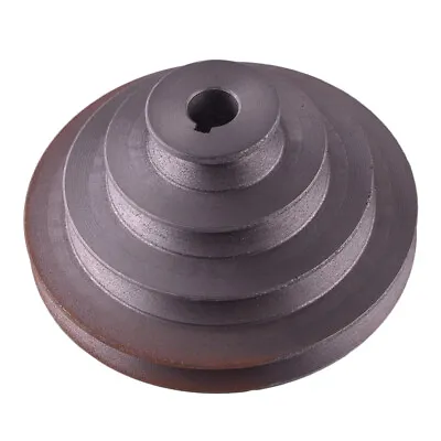 1x Cast Iron 4 Step V-Belt Pulley OD 130mm Bore 16mm Belt Width 1/2  12.7mm Acc • $79.86