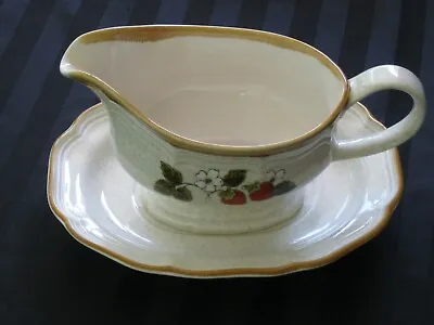 C-170 Mikasa Strawberry Festival Gravy Boat With Separate Under Plate • $16.95