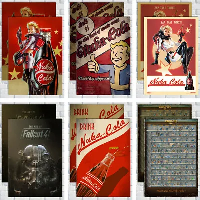 Hot Game FALLOUT 4 Poster Printing 60x40cm 23.7 X15  Throwback Style Nuka BEER • £3.59