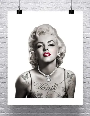 Tattooed Marilyn Monroe Vanity Fine Art Rolled Canvas Giclee Print 24x30 In. • $57.72