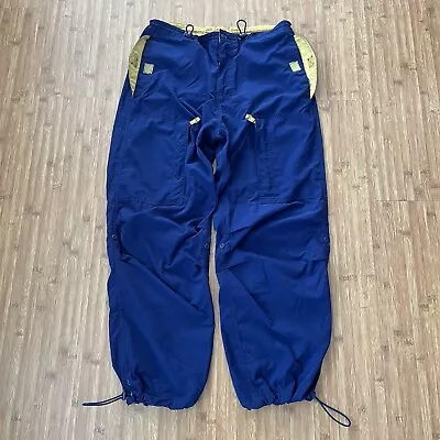 Vintage Y2K GAP Paratrooper Parachute Cargo Pants Mens L Cinch Cuffs Blue Baggy • $55.89