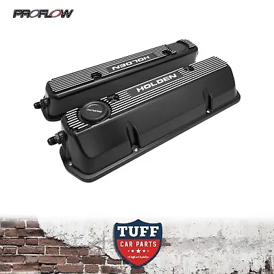Proflow Alloy Valve Covers For VN-VT Holden Commodore 5L V8 Performance BLK • $449.95