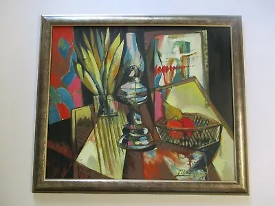 Vintage Russian Cubist Oil Painting Cubism Abstract Expressionism Signed • $1400