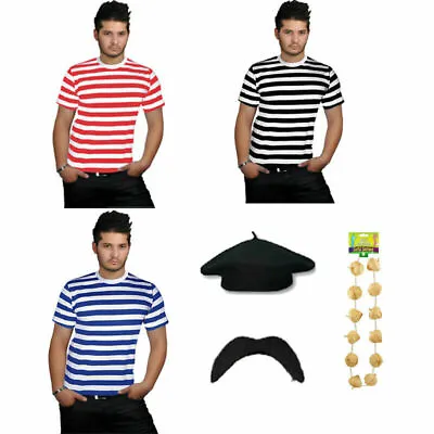 MENS FRENCH MAN Fancy Dress Costume FRANCE Waiter Frenchman Stag Party 4 PC Lot • £22.50