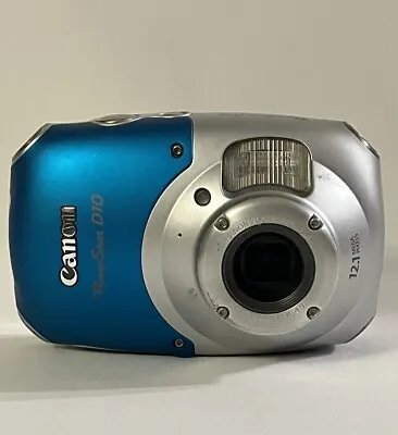 Canon Powershot D10 Digital Underwater Camera Blue And Silver Memory Card Error • $14.99