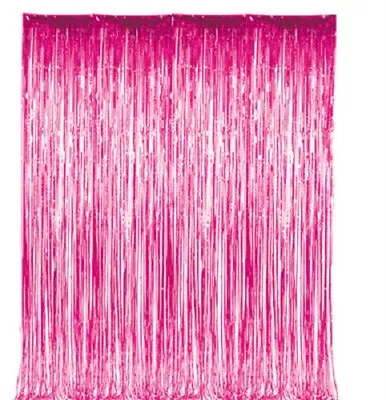 Pink Metallic Fringe Curtain Party Room Decor 3' X 8' • $7.99