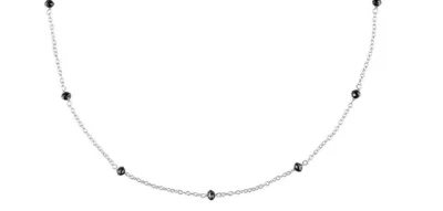 $150 • Buy Lab-created Miadora 1 Carat Black Diamond 7 Beaded Necklace 18” Sterling Silver
