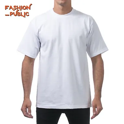 Proclub Pro Club Men's Heavyweight T Shirt Plain Short Sleeve Tee Cotton Shirts • $5.40