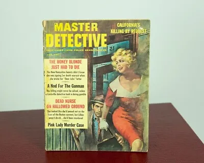 MASTER DETECTIVE January 1962 VTG True Crime Magazine - Dead Nurse Pink Lady • $9.75