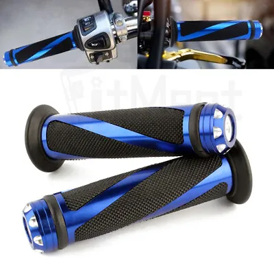 Motorcycle 7/8  Hand Grips Handle Bar Rubber Gel For Honda Suzuki Dirt Bike ATV • $10.23