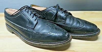 Mens Florsheim Imperial 10 D Black Pebbled Leather V Cleat 5-Dress Shoes • $28