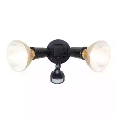 Flood Light Motion Sensor Dual Head Lamp Outdoor Security Detector Black • $16.06