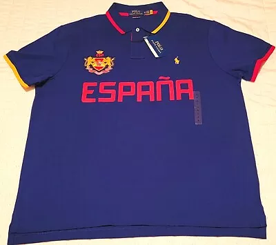 NWT Polo Ralph Lauren Men's Slim Fit Espana World Cup Soccer Shirt XL XXL 2XL • $59.99