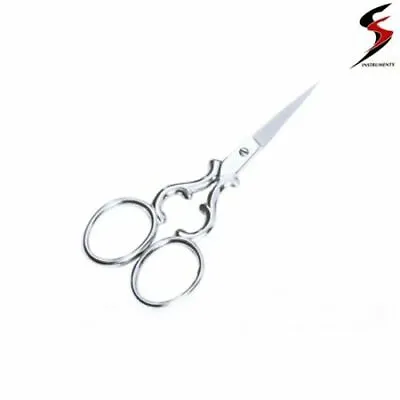 £2.45 • Buy  SS Multi Purpose Bird/ Stork Small Embroidery Sewing Fancy Scissors Plated 3.5 