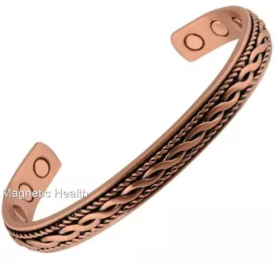 Mens Magnetic Healing Bangle Copper Health Bracelet Arthritis Pain Relief 150 • £11.49