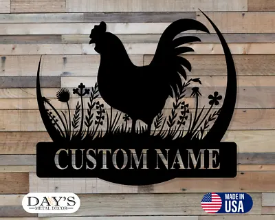 Metal Farm Sign Personalized Farm Metal Sign Rooster Metal Sign Farmhouse Gift • $229.20