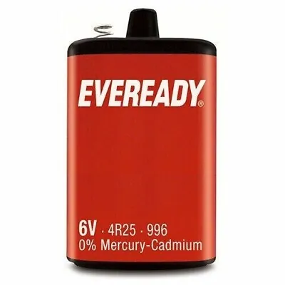 6V 4R25 PJ996 Eveready Battery 0% Mercury Cadmium Carbon Zinc For Lanterns • £11.49