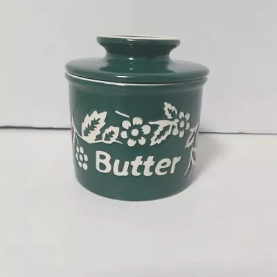 Original Butter Bell Crock By L Tremain Butter Keeper Ceramic Green 4.25” * • $14