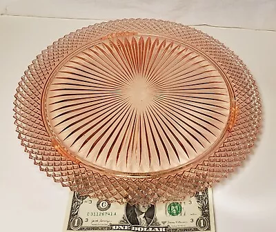 Pink Depression Glass 12  Footed Cake Plate. Miss America Pattern. Hocking Glass • $24.99