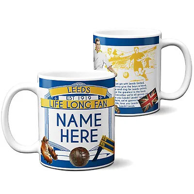 £12.95 • Buy Personalised Football Mug Leeds Fan Vintage Retro Cup Fathers Day Gift VFM31