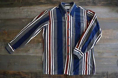 Vintage Mansport Manhattan Powder Ridge Long Sleeve Striped Button Shirt Mens L • $35