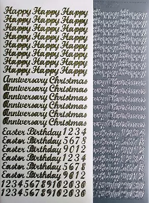 MIXED Happy Christmas Anniversary Easter Birthday PEEL OFF STICKERS Numbers • £1.23