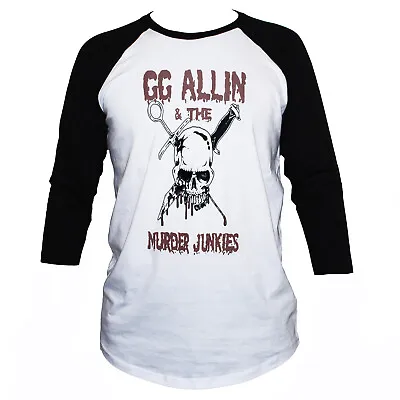 £17.59 • Buy GG Allin Hardcore Punk Rock T Shirt Skull 3/4 Sleeve Baseball Unisex