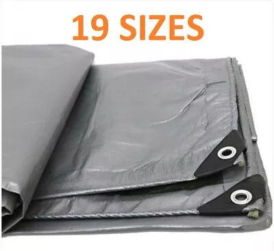 Tarpaulin Cover Tarp Sheet Silver 160GSM Waterproof Ground Camping Multipurpose • £1.10