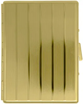 Gold Lines Compact (9 100s) Engraved MetalPlated Cigarette Case & Stash Box • $16.99