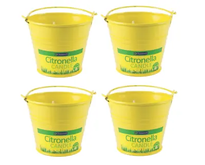 4 X Outdoor Garden Citronella Glass Jar Candle Insects Mosquitos Repellent • £9.89