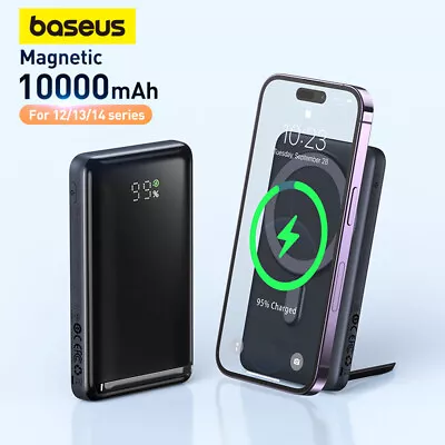 Baseus Magnetic Wireless Charger Power Bank PD 20W External Battery For IPhone14 • $53.09