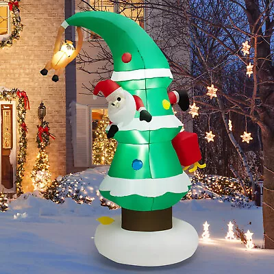 8 FT Inflatable Christmas Tree With Santa Claus Blow Up Holiday Decoration • $55.99