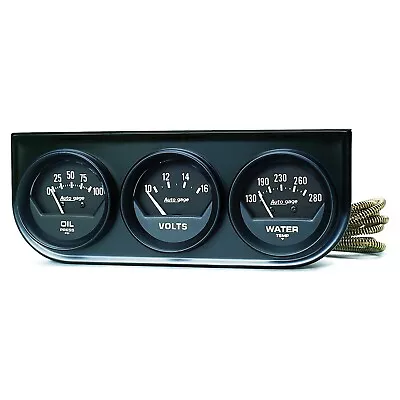 AutoMeter 2348 Autogage Black Oil/Volt/Water Black Console • $79.16