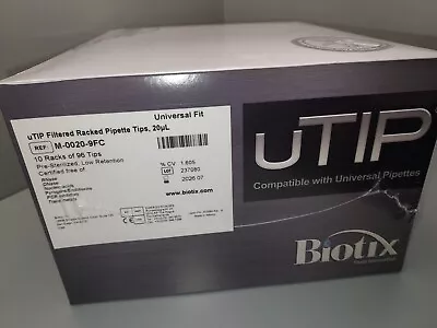 BIOTIX Universal Fit Filtered Pipette Tips 20ul M-0020-9FC  960/10 Racks/pk  • $32.30