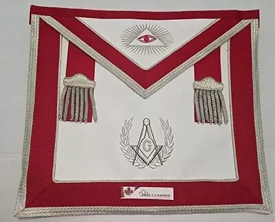 Masonic Blue Lodge Master Mason Red Apron Set Apron Collar Gauntlets (Cuffs) • $92.99