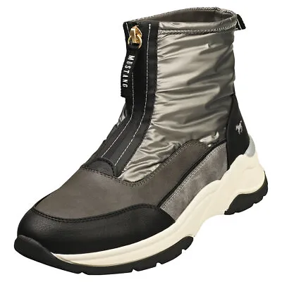 Mustang Front Zip Boot Womens Graphite Fashion Boots • £40.49