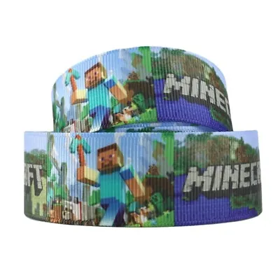 1 Metre New Minecraft Ribbon Size Inch Bows Headbands Card Making Cake Crafts • £0.99