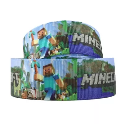 2 Metre New Minecraft Ribbon Size Inch Bows Headbands Card Making Cake Crafts • £1.40