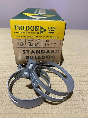 Vintage Nos Period Correct Band Tridon Standard Bulldog Hose Clamps Box Of 10 • $34.23