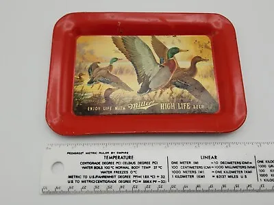 Vintage 1950s Tin Litho Miller Beer Tip Tray Brewing Co. Advertising Ducks • $14.99