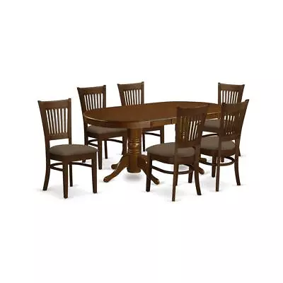 VANC7-ESP-C 7 Pc Dining Room Set Table With Leaf And 6 Dining Chairs • $909.06