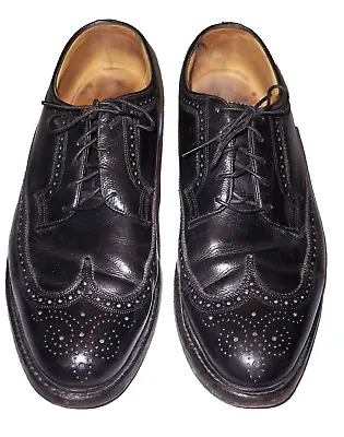 Vintage Florsheim Imperial 96624 Mens Black Leather V-Cleat Oxfords Shoes Sz 12D • $35