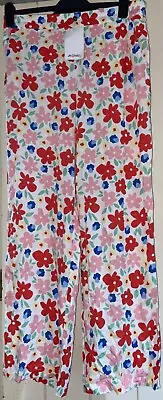 Size M Floral Patterned Wide Leg Trousers From Monki (rosie Trouse)100% Viscose • $11.37