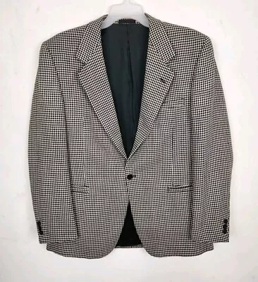 VERSACE V2 Blazer Size 52R Black Ivory Check Sports Coat Jacket • $74.95