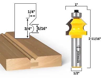 Bevel & Bead Wainscoting Router Bit - 1/2  Shank - Yonico 13111 • $14.95