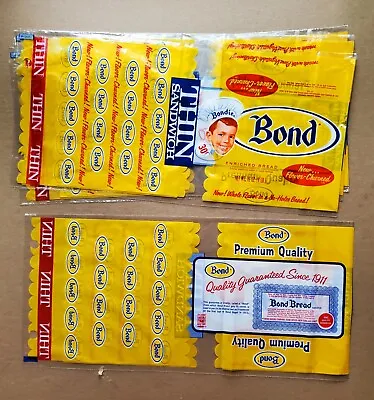 5 Vintage Advertising Bond Bread Bag Wrappers ‘Bondie’ 30 Cents • $20