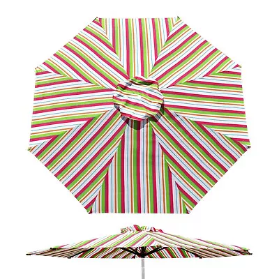 9ft 8-Rib Patio Umbrella Replacement Canopy Table Umbrella Cover W Striped Color • $38.99